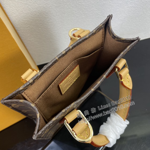 Lv路易威登2023專櫃新款Petit Sac Plat手袋 LV老花手機包迷你手提托特包 M81295 ydh5213